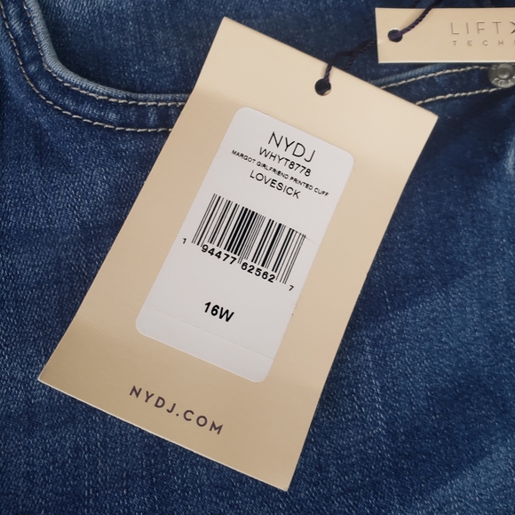 NYDJ Girlfriend Jeans Plus Size Capri's Denim 16W NEW Lovesick Medium Wash - Picture 5 of 12